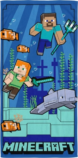 Serviette enfant à séchage rapide Minecraft – aventure sous-marine