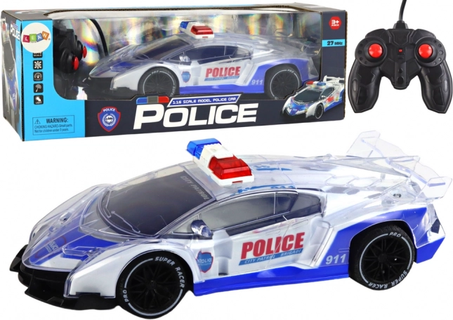 Voiture de sport de police radiocommandée 1:16 avec lumières