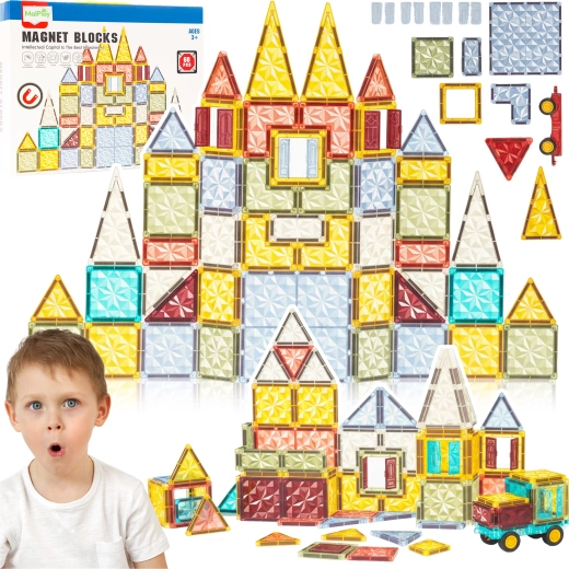 Jeu de construction magnétique 3D pour enfants – 60 pièces