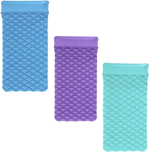 Matelas de plage gonflable avec oreiller 213 × 86 cm – turquoise