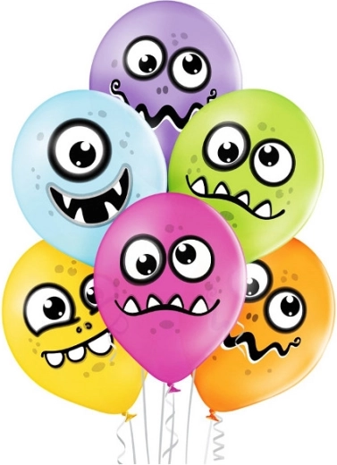 Ballon en latex Belbal 12" monstres joyeux - 1 pièce