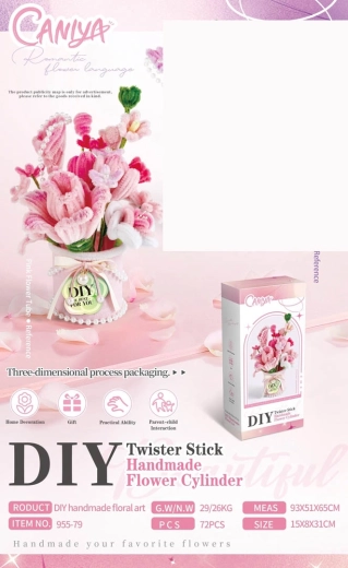 Kit de fleurs douces pour créer un bouquet rose