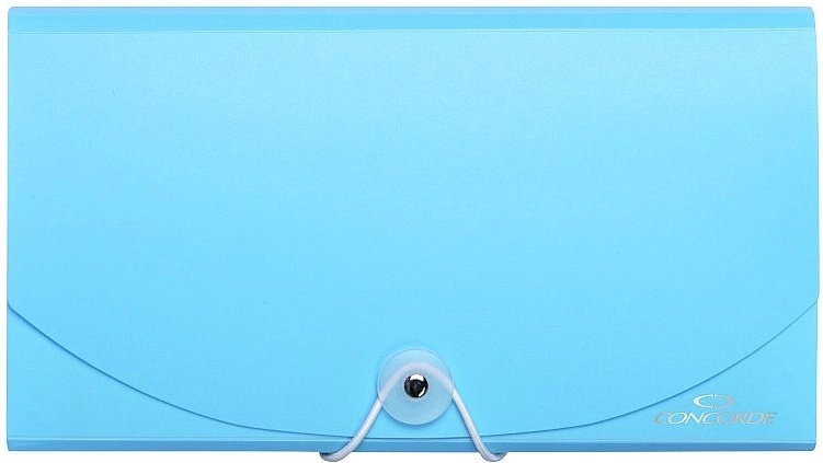 Chemise à soufflets DL avec élastique, 13 compartiments, bleu pastel