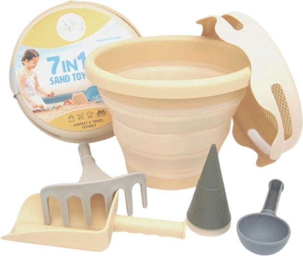 Compactoys set de sable pliable 7-en-1 beige
