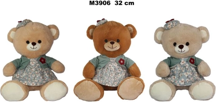 Ours en peluche en robe 32 cm - 1 pièce