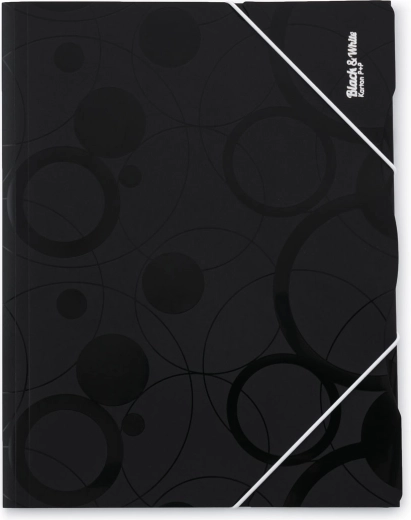 chemise à élastique A4 noir et blanc, noire