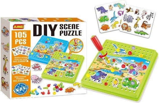 Puzzle de construction avec tournevis (animaux), 105 pièces - 1 pièce
