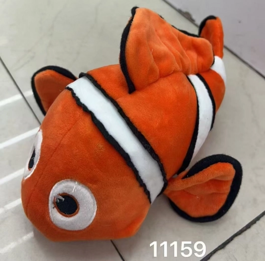 Poisson en peluche Clown barré 25 cm