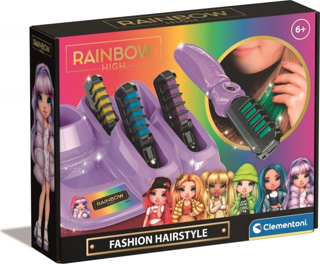 CLEMENTONI Rainbow High Peigne avec craies colorées pour les cheveux