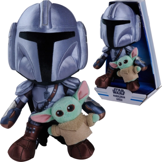 Disney Star Wars set peluche Mandalorien et Grogu 25 cm et 7 cm