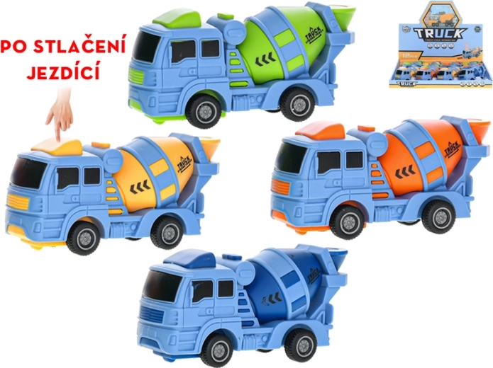 Bétonnière en plastique 10 cm avec propulsion par bouton