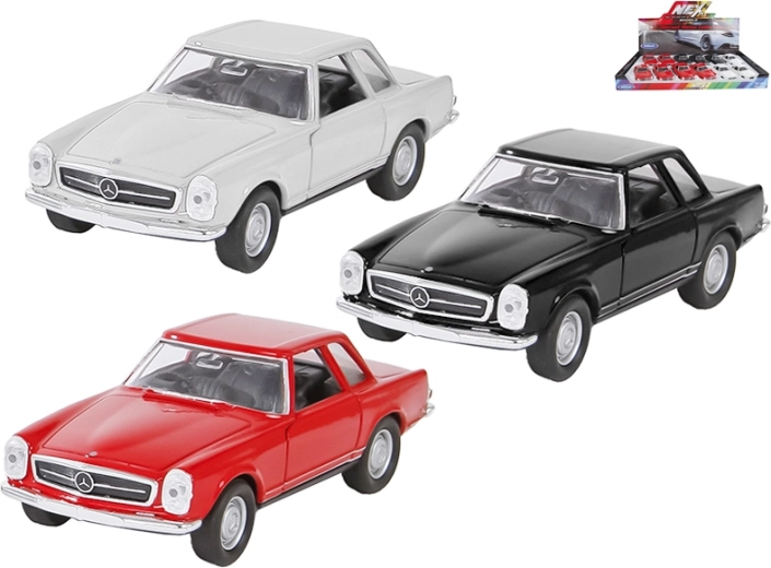 Modèle en métal MERCEDES-BENZ 230 SL 1963 Welly 1:34–39 avec portes ouvrantes et moteur à rétrofriction (pull-back)