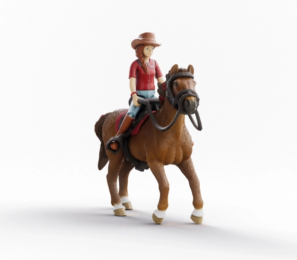 Schleich Horse Club Hannah et le cheval Cayenne – figurine articulée du cavalier et du hongre