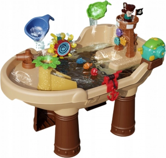 Woopie table d’eau 2-en-1 bateau pirate XL avec générateur de bulles de savon