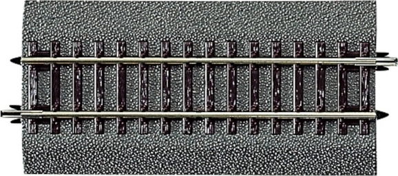 Roco Line rail droit G½ avec ballast