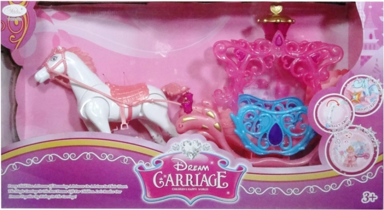 Carrosse avec cheval pour poupées avec effets lumineux