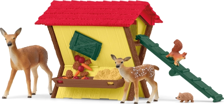 Nourrissage des animaux de la forêt