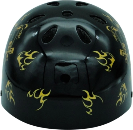 Casque cycliste tête de mort noir et or (S, 52–55 cm)