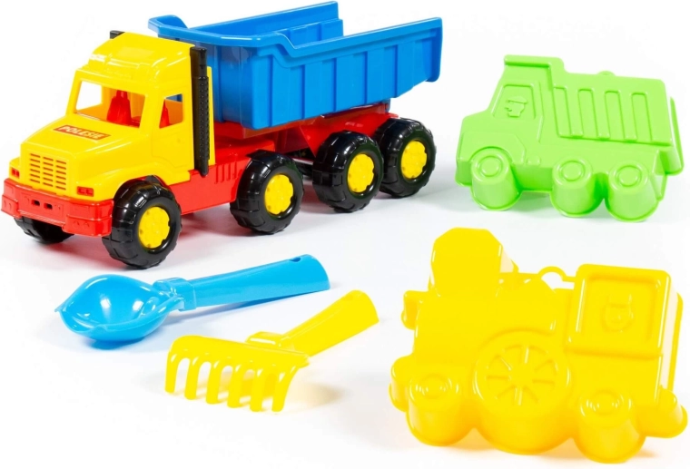 Set de plage pour enfants Faworyt avec camion-benne basculant et accessoires - 1 pièce