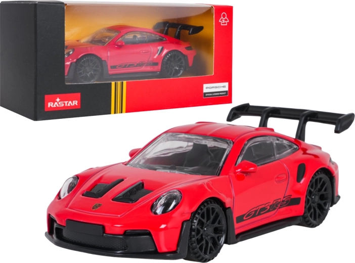 Modèle réduit métallique Porsche 911 GT3 RS RASTAR à l’échelle 1:43, rouge