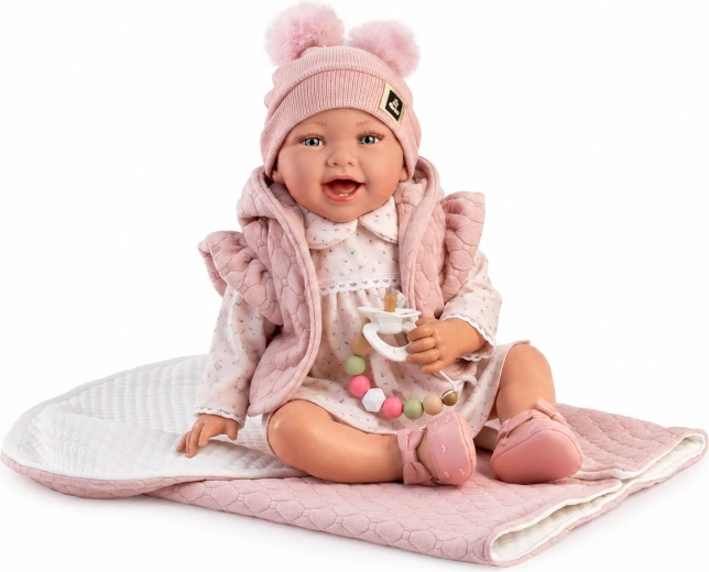 Guca Olivie, poupée bébé réaliste lestée avec sons et corps souple en tissu, 42 cm