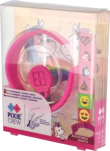 Pixie Crew set 3 en 1 licorne bracelet porte-clés et badge