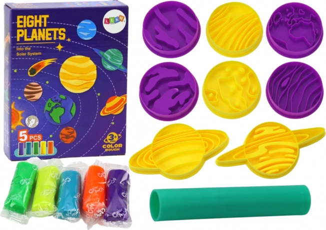 Kit créatif pâte à modeler planètes – 8 moules et 5 couleurs