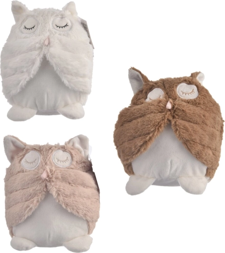 Butée de porte en peluche hibou 20 cm, mix de variantes
