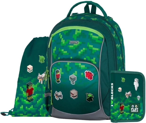 Set scolaire OXYBAG OXY GO Playworld – sac à dos, trousse et sac pour le sport