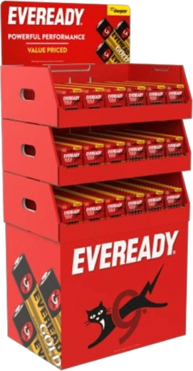 Présentoir de sol modulaire Energizer HK pour piles Eveready