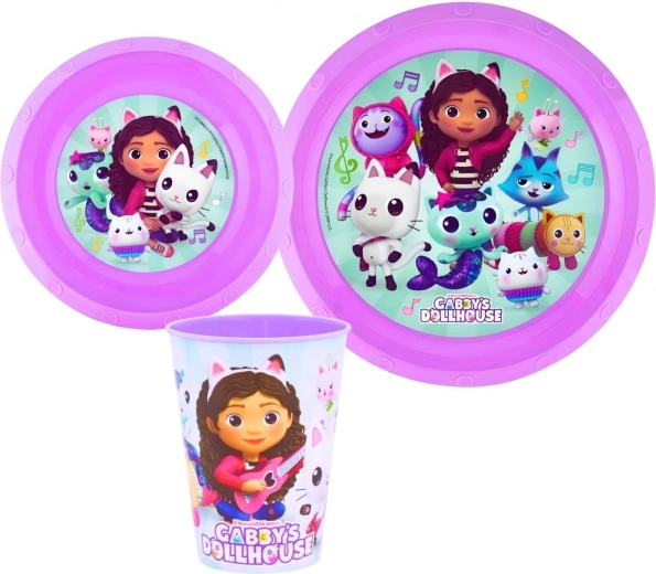 Ensemble de vaisselle pour enfants Gabby et la maison magique, 3 pièces