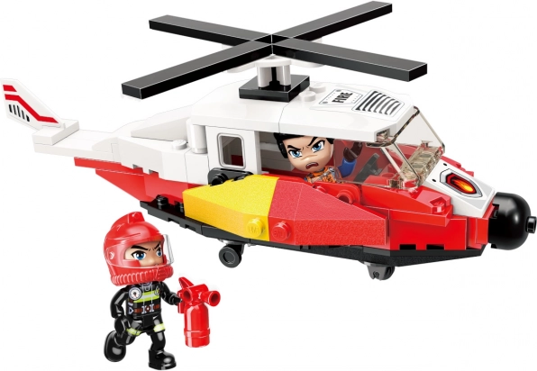 Hélicoptère de sauvetage QMAN MINE CITY FIRE LINE – kit de construction 91 pièces