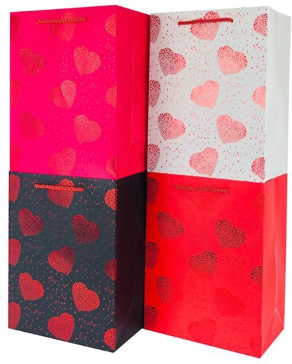 Sac cadeau en papier Toro avec cœurs 32 × 26 × 12 cm