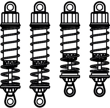 Ensemble d'amortisseurs courts pour Lightray-General, avant et arrière, 4 pièces