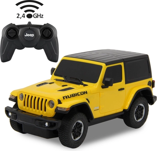 Voiture RC Jamara Jeep Wrangler JL 1:24 jaune, 2,4 GHz - 1 pièce