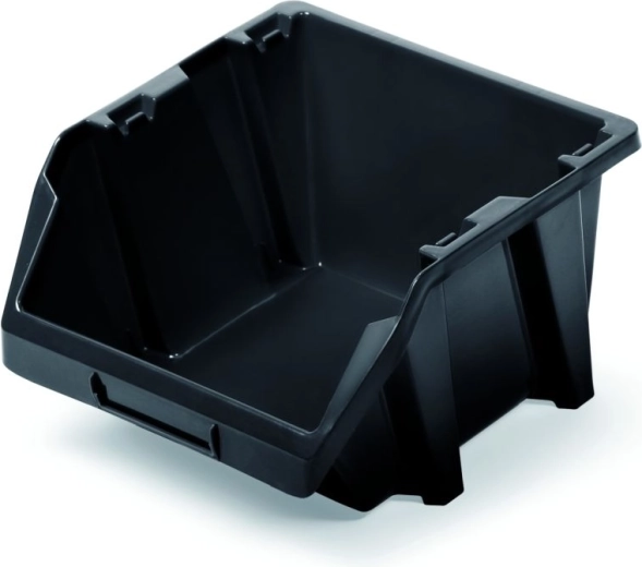 Boîte de rangement empilable en plastique Bineer Short 118 × 98 × 70 mm, noire
