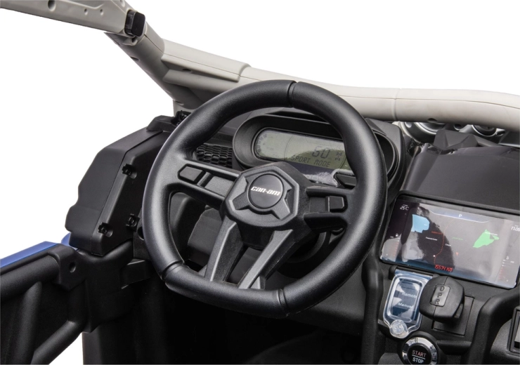 Can-Am Maverick Turbo RR voiture électrique pour enfants sur batterie – bleu-gris, peinte