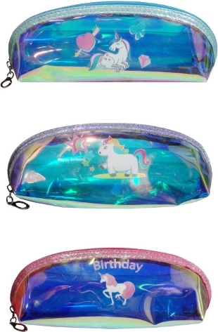 Trousse holographique à un seul compartiment avec licorne