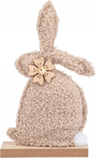 Figurine décorative de lapin bouclé beige 22 cm
