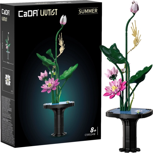 Jeu de construction CaDA Floral Art Summer Song – décoration florale 61,6 cm, 755 pièces