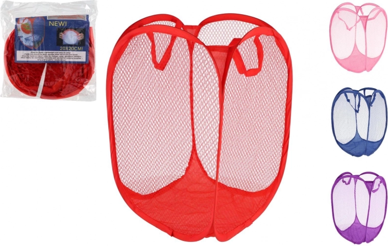Panier pliable en maille pour jouets 50 × 30 × 30 cm (plusieurs couleurs)