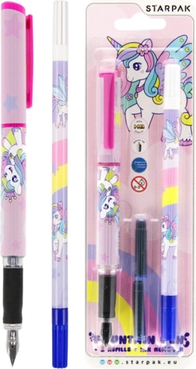 Stylo à encre et gomme effaçante Licorne