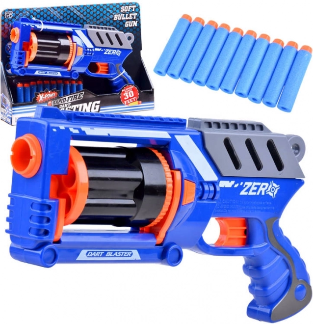 Pistolet en plastique Blaster avec 10 balles en mousse