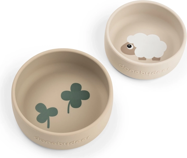 Done by Deer set de bols en silicone Sheepy sable 2 pcs
