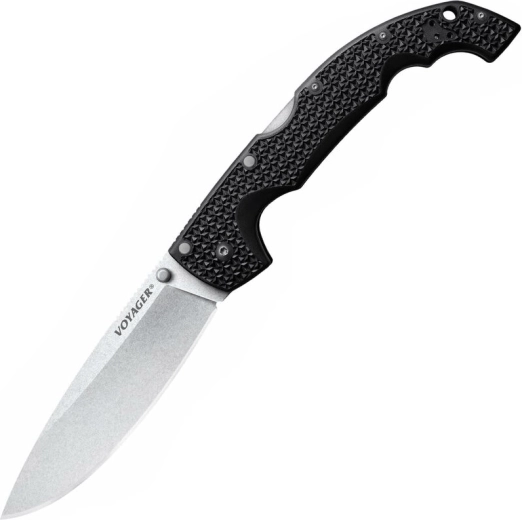 Couteau pliant tactique Cold Steel Voyager Extra Large Drop Point, 14 cm, stonewash, noir, Griv-Ex