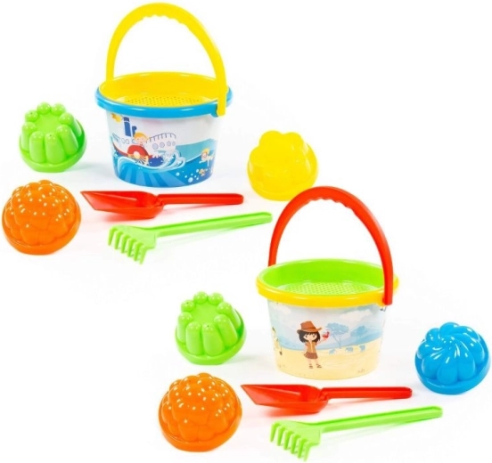 Set de sable pour enfants avec seau imprimé – 7 pièces