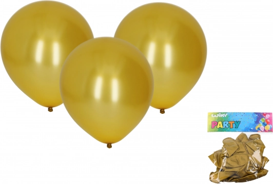 Ballons gonflables métallisés dorés 30 cm, lot de 10 pièces