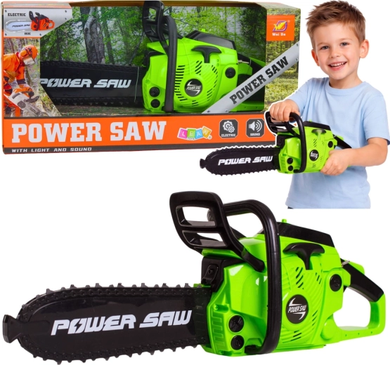 Jouet tronçonneuse pour enfants avec lumières et sons – vert
