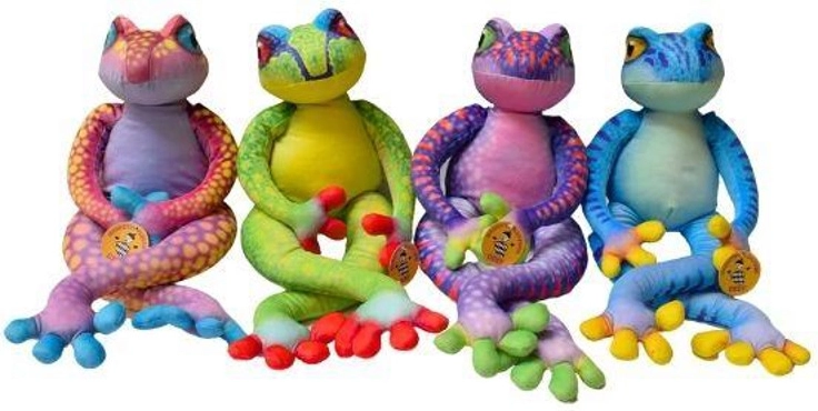 Grenouille en peluche colorée (longue, taille moyenne) - 1 pièce