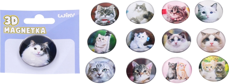 Aimant en verre chat 4 cm – assortiment de variantes